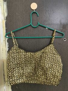 Designer Black &amp; Gold Brocade Blouse