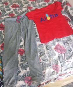 Track Pant &amp; Red T-shirt Full Set