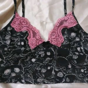 Goth Skull Lace bra