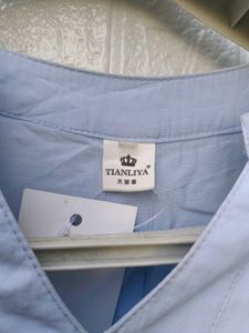New with tag Korean Light Blue Button-Up Summer To