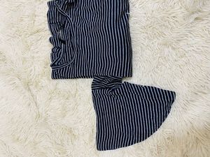 Navy Striped Long Sleeve Top