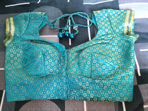 Beautiful Teal Brocade Blouse
