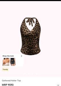 price drop🔥Leopard Print Halter Neck Top