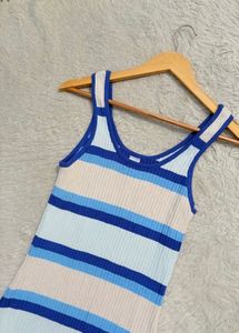 Blue Striped Maxi Dress