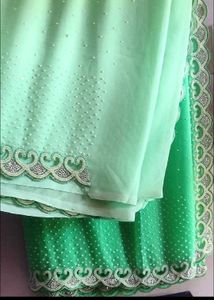 Stunning Ombre Green Embellished Saree