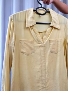 Yellow Long Sleeve Casual Blouse