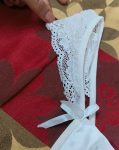 New With Tag White Satin And Net Nighty