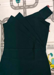 Dark Green One Shoulder Bodycon Dress
