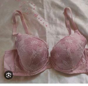 Elegant Pink Lace Bra