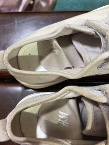 H&amp;M Beige Canvas Velcro Sneakers