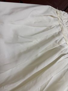 Elegant White Ethnic Skirt with Gold Border