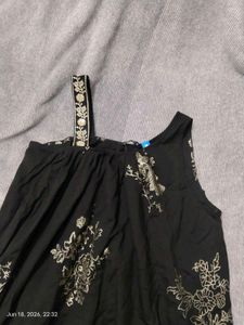 GOLD EMBROIDERY BLACK KURTI