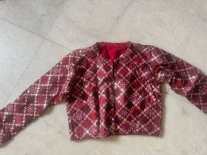 Maroon Patterned Blouse