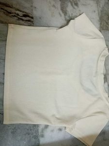 Newme asia Cream Ribbed Knit Top