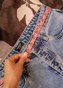 Frilled Hem Flared Jeans