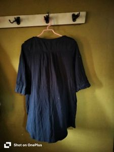 Blue Button-Down Top