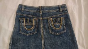 y2k Embroidered Denim Maxi Skirt