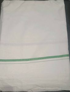 2 Men's White Dhoti And Two Gamcha