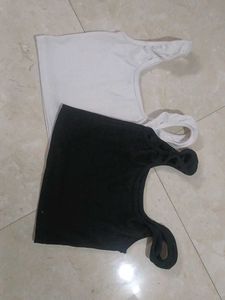 Set of 2 Camisoles - Black & White