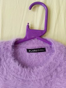 Cozy Lavender Fuzzy Sweater