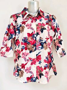 Floral Print Button-Up Shirt