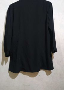 Women Classic Black Button-Down Shirt