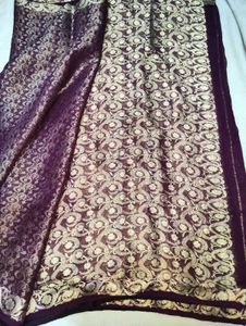 Elegant Purple Banarasi Saree 💗