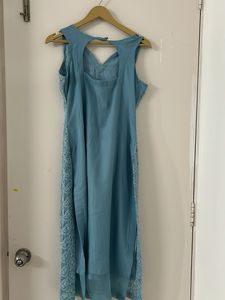 Elegant Teal Kurta Set Chikankari work