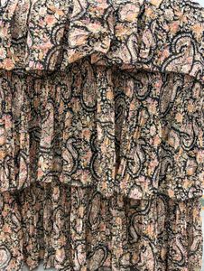 Tiered Paisley Print Gown