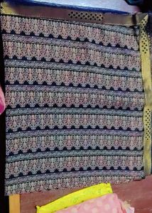 Elegant Blue Saree with Gold Border