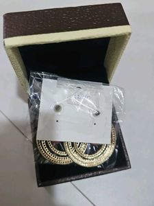 Stunning Gold Hoop Earrings with Pink Stones