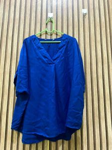 V-Neck Blue Top