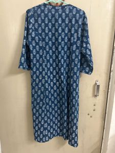Blue Printed Zudio Cotton Kurta