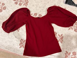 Maroon Red Top -party Wear