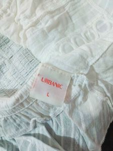 URBANIC White Lace Cotton Cami Top