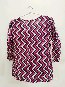 Boho Zigzag Print Kurta