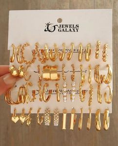 Gold Tone Hoop Earring Set