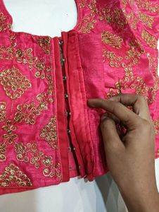 Elegant Pink Embroidered Blouse