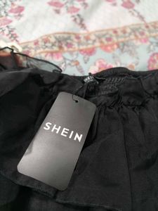 Cute Strapless Smocked Layered Crop Top with Skirt