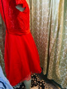 Red Cheongsam Style Hi Low