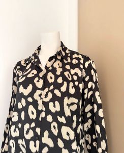 Zara Leopard Print Button-Up Shirt