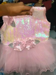 Adorable Baby Girl's Pink Sequin Party Dress