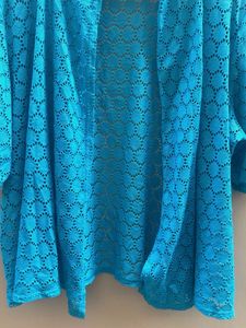 Stylish Blue Open Front Kimono Cardigan