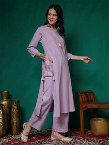 Lavender Kurta Set with Palazzo Pants