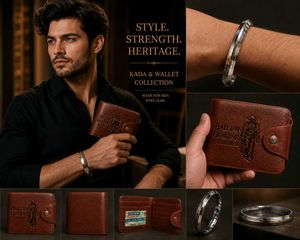 Men's Premium Wallet & Stainless Steel Kada Combo