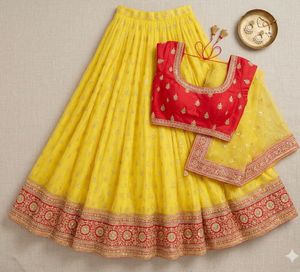 Stunning Yellow &amp; Red Lehenga Choli