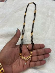 Elegant Gold Mangalsutra with CZ Stones