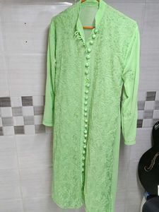 Lime Green Embroidered Kurta