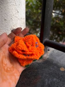 Handmade Crochet Flower Keychain 🌼🧡🧶