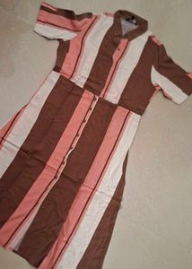 Striped Button-Up Shirt Dress